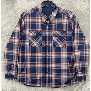 John‎ M Browning Reversible Jacket Sz XL Plaid/Quilted Blue Heritage Collection